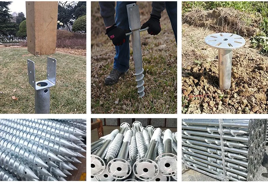 Helical Screw Piles Bolt Head Ground Anchor Spiral Ground Anchor Drill